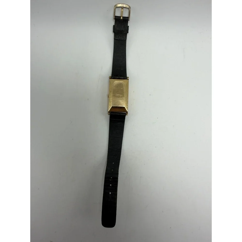 Timex Electric Ladies Tank Watch New Battery 10K Rolled Gold Plate 18MM 6.5